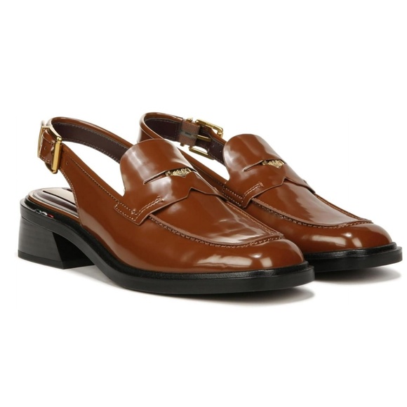 Franco Sarto Womens Giada Slingback Loafer Heel Tobacco Brown - Picture 3 of 5